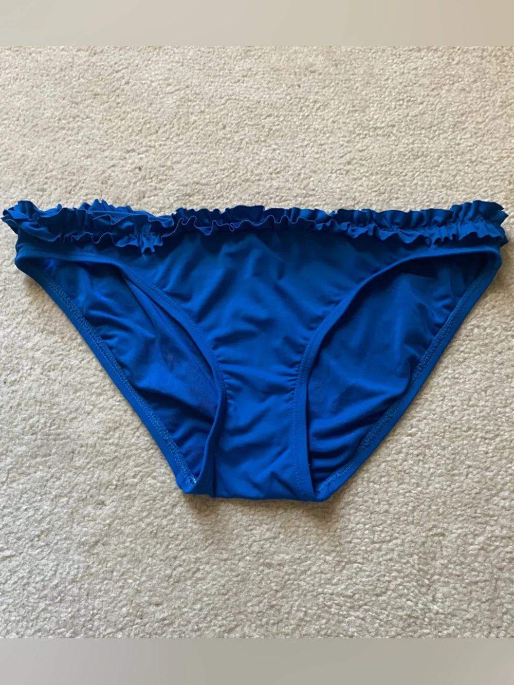 Kate Spade Macaw Blue Cabana Mini Ruffle Classic Bikini Bottoms Size Small